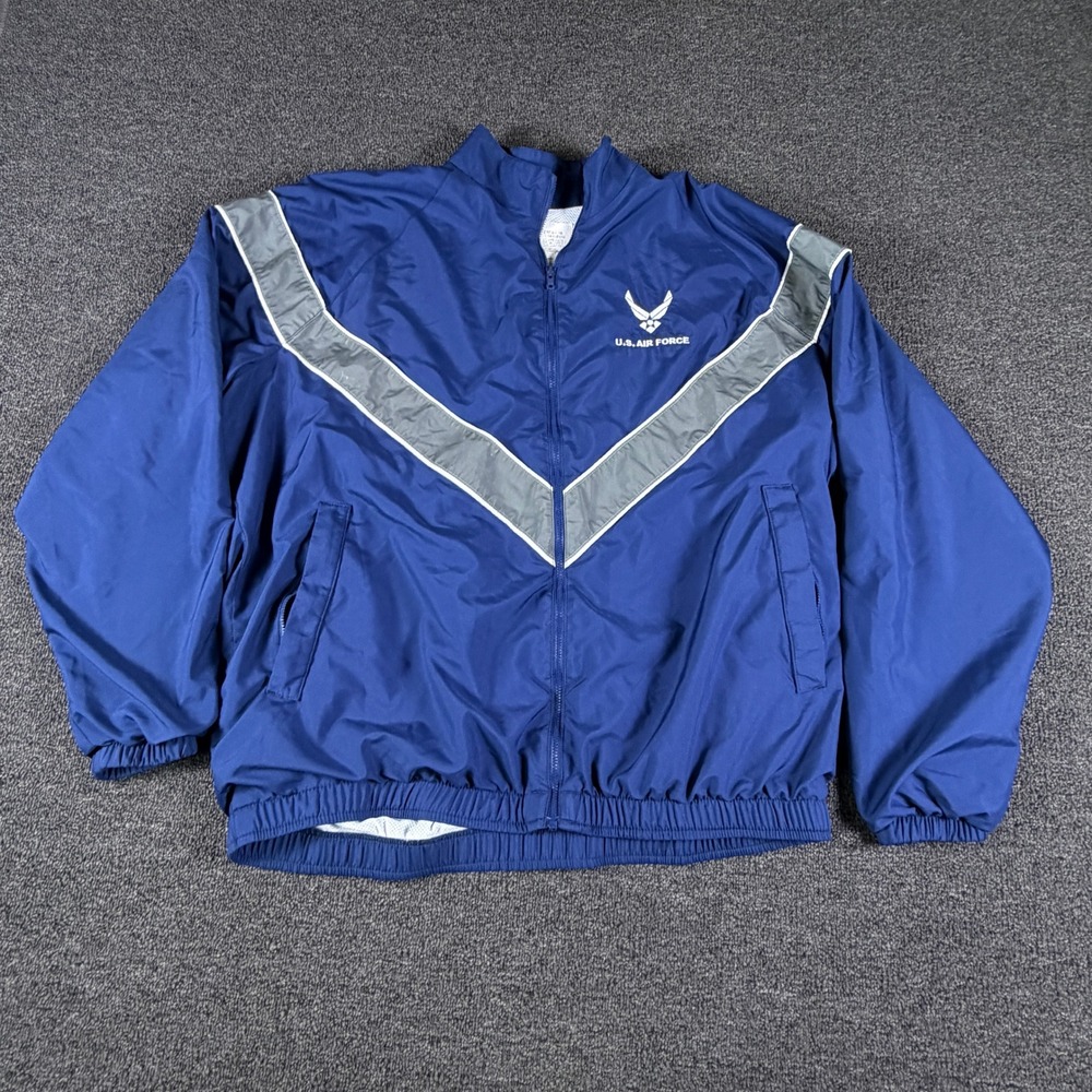 US Air Force Jacket Mens Large Regular Blue IPTU Training Reflective EUC